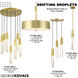 Drifting Droplets LED 20 inch Brushed Brass Pendant Ceiling Light